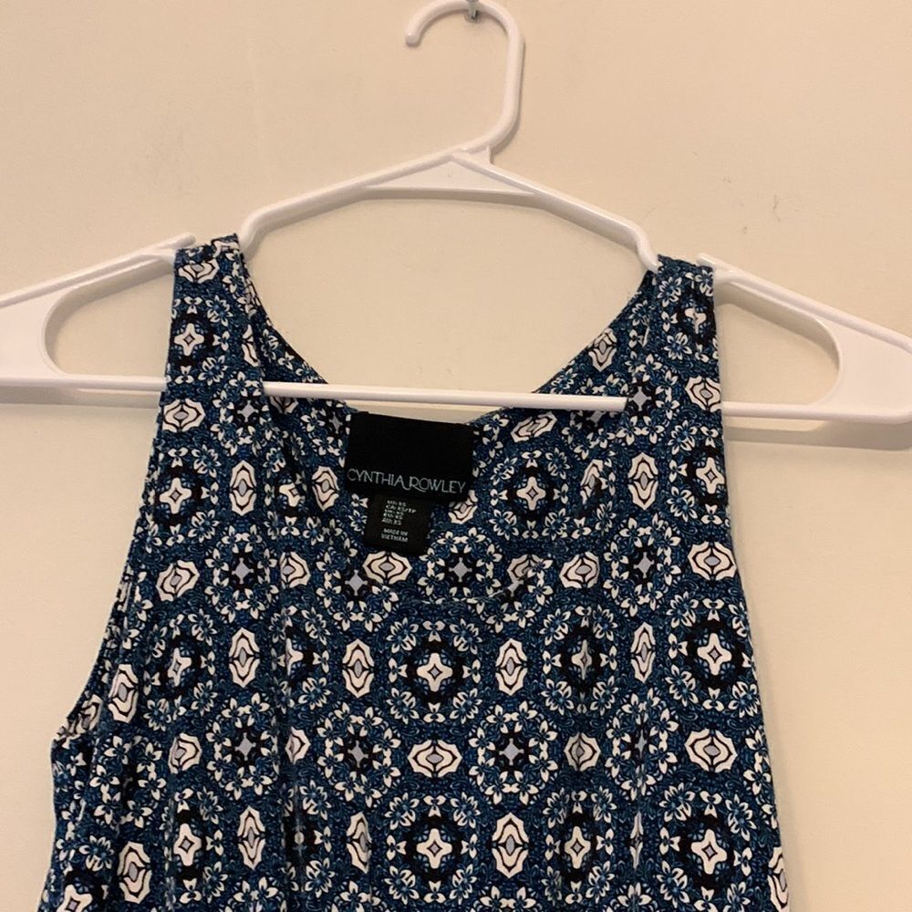 Cynthia Rowley blue and white patterned sleeveless dress Size XS - Picture 3 of 6